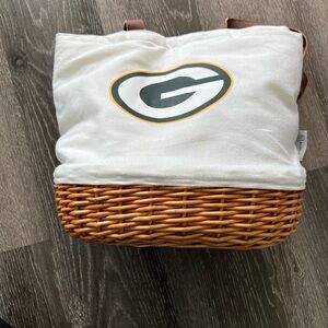 Green Bay Packers logo Picnic Time picnic basket‎ tote